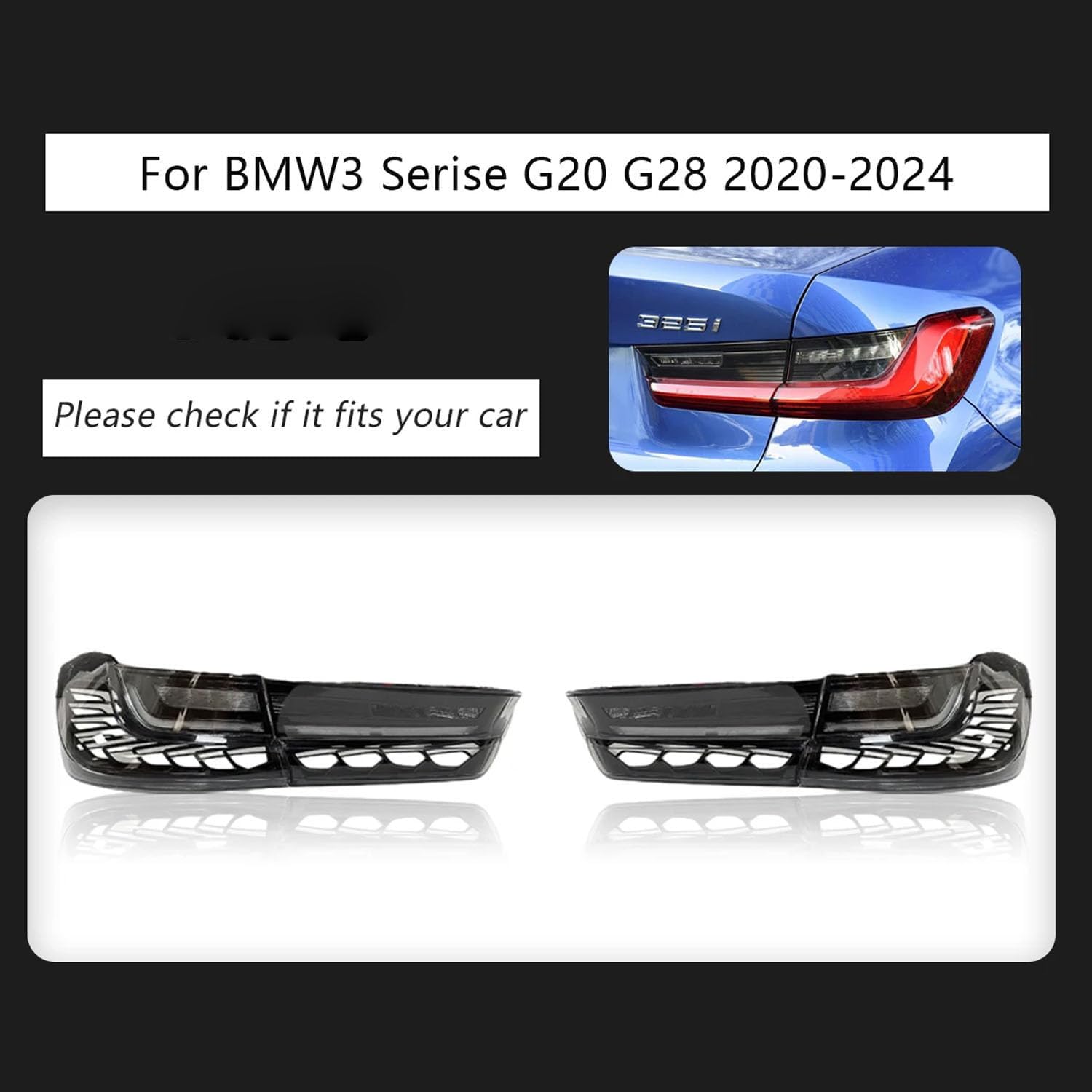 Car Rear Tail Light For BMW 3 Series G20 G28 2020-2024