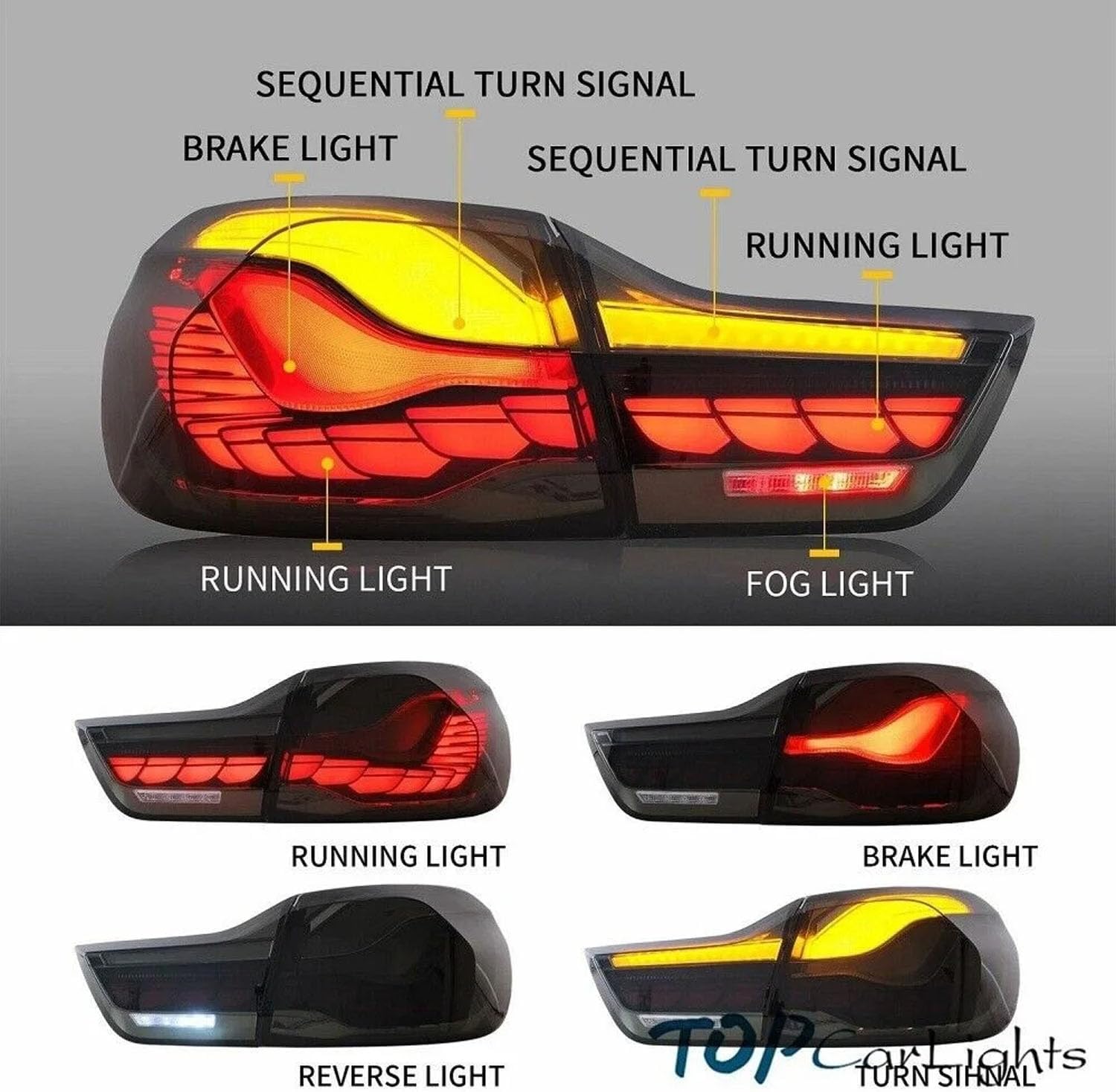 Car Rear Tail Light For BMW M4 F82 F83 F32 F33 F36 2014-2020