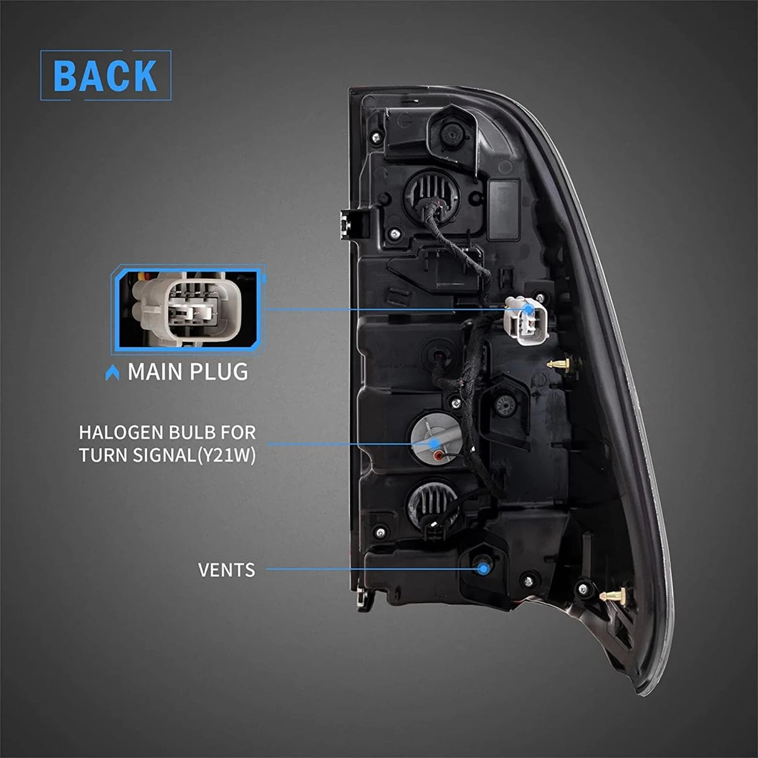 Car Rear Tail Light For Toyota Hilux 2015 2016 2017 2018 2019 2020