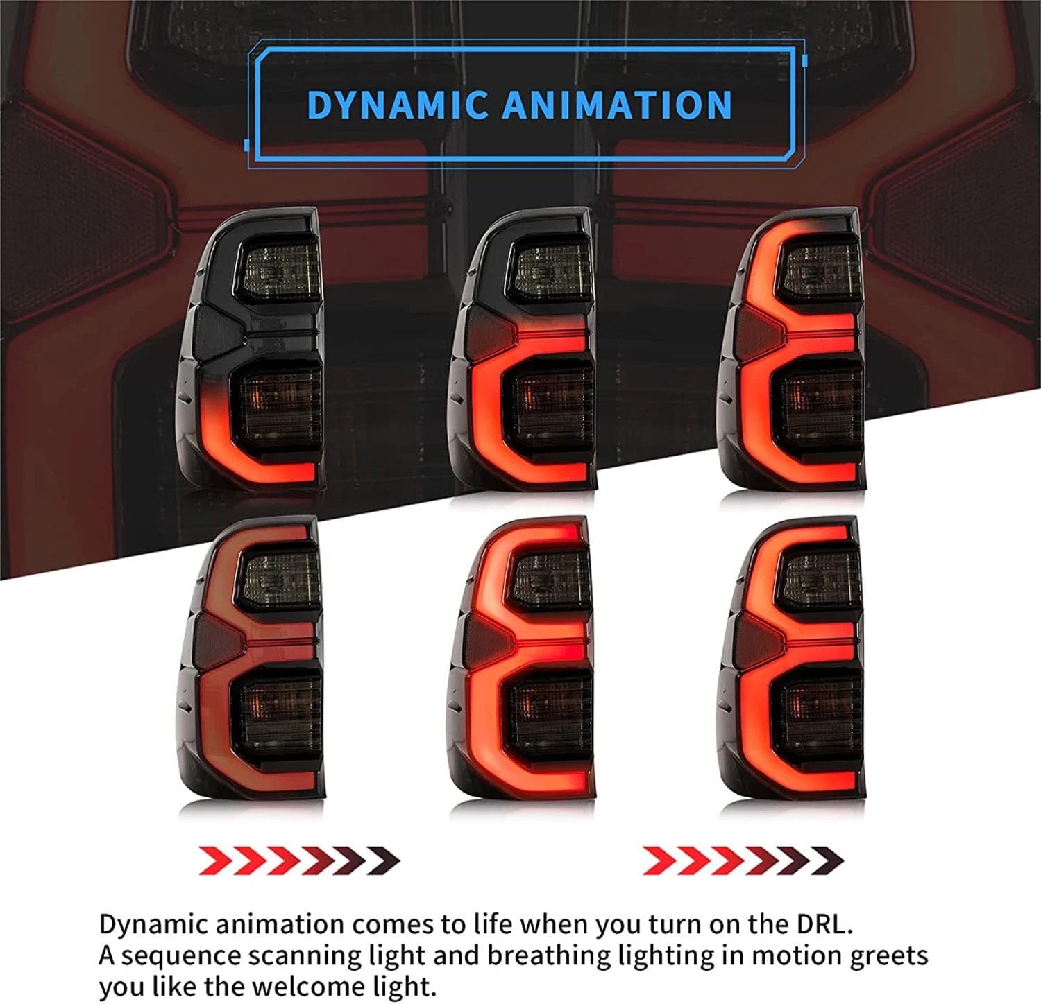 Car Rear Tail Light For Toyota Hilux 2015 2016 2017 2018 2019 2020