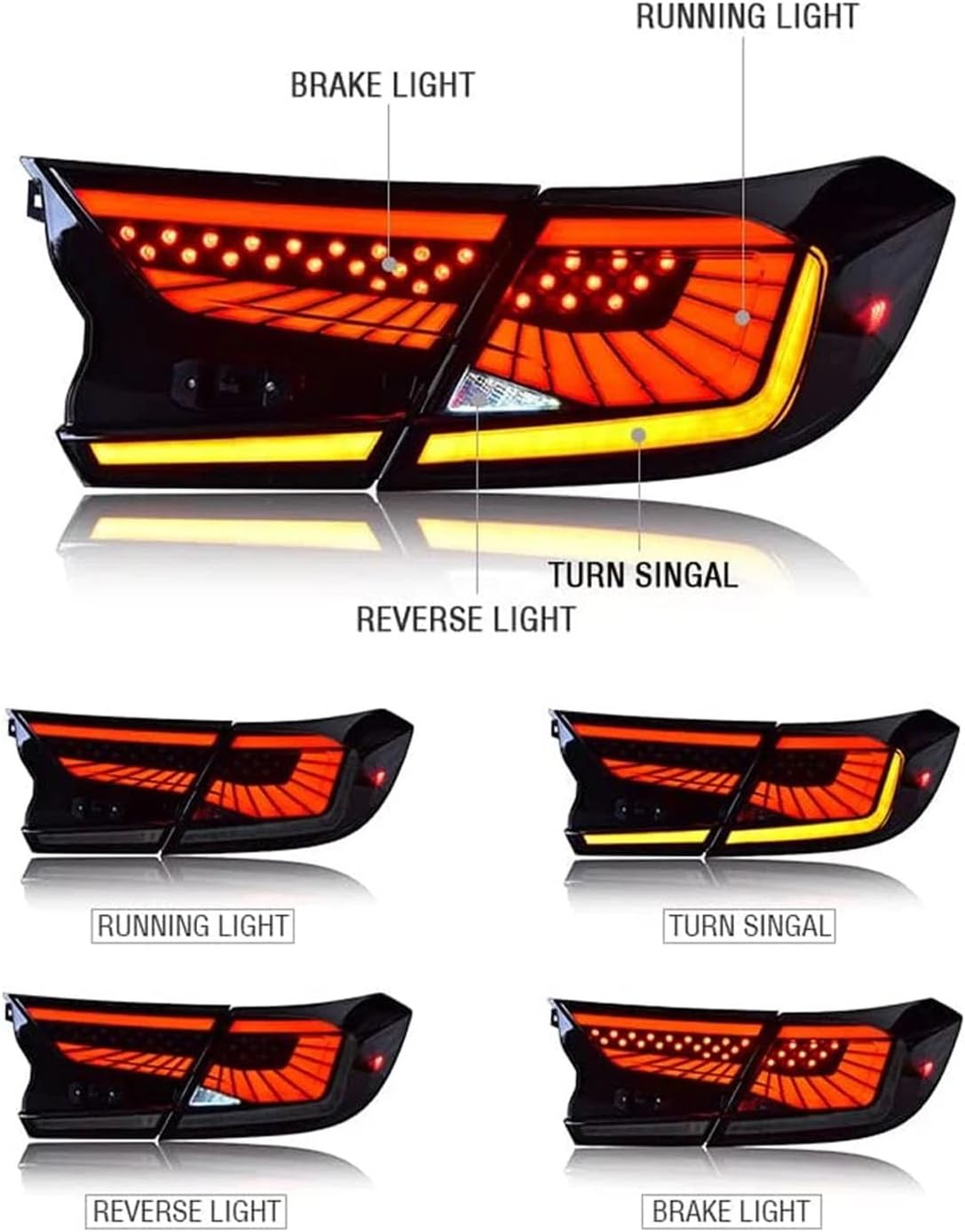 Car Rear Tail Light For Accord 10th Gen 2018 2019 2020 2021 2022