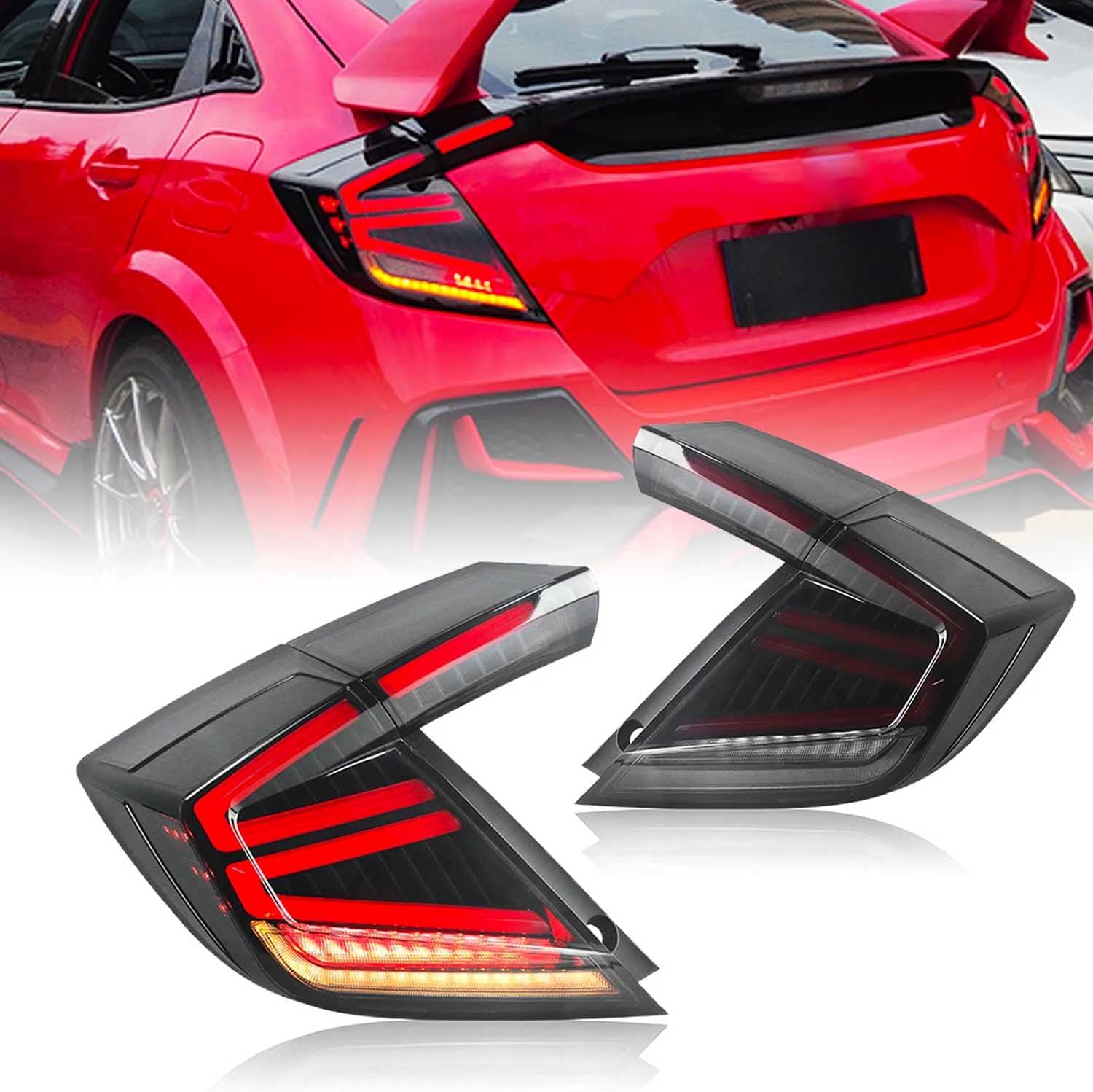 Car Rear Tail Light For Civic Tipo R 10 Hatchback 2016 2017 2018 2019 2020 2021