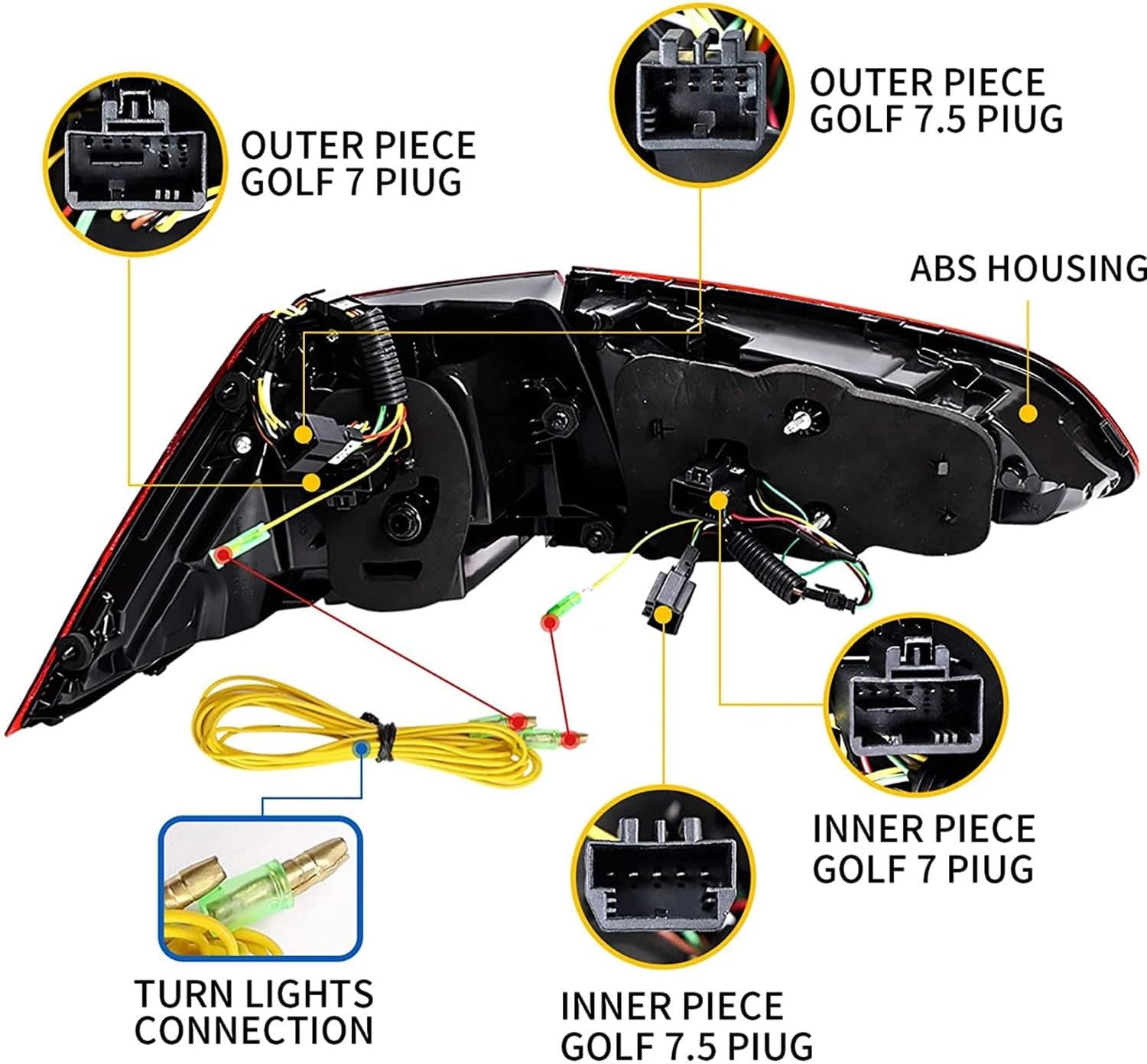 Car Rear Tail Light For VW Golf MK7 Golf 7 5 TSI TDI 2013-2019