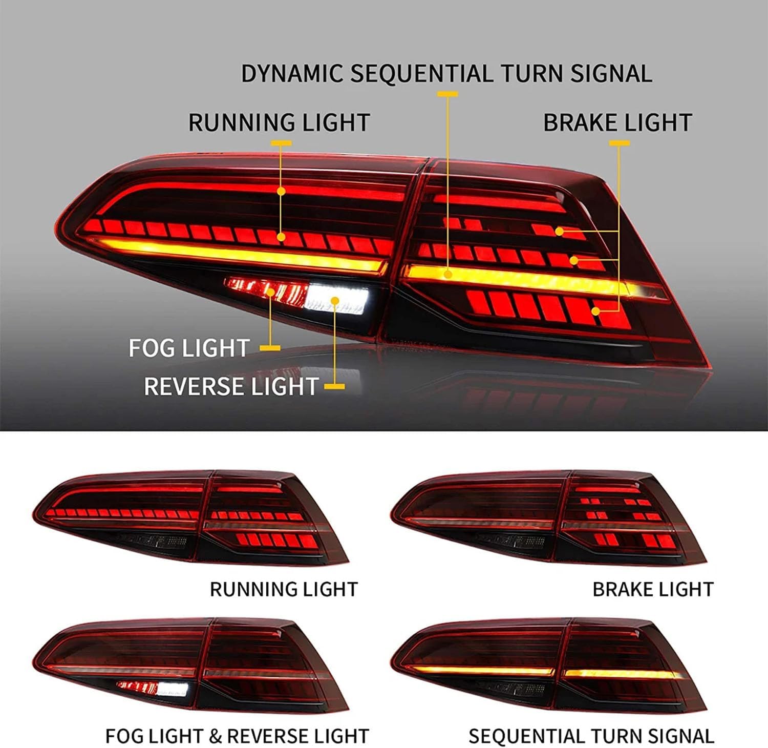 Car Rear Tail Light For VW Golf MK7 Golf 7 5 TSI TDI 2013-2019