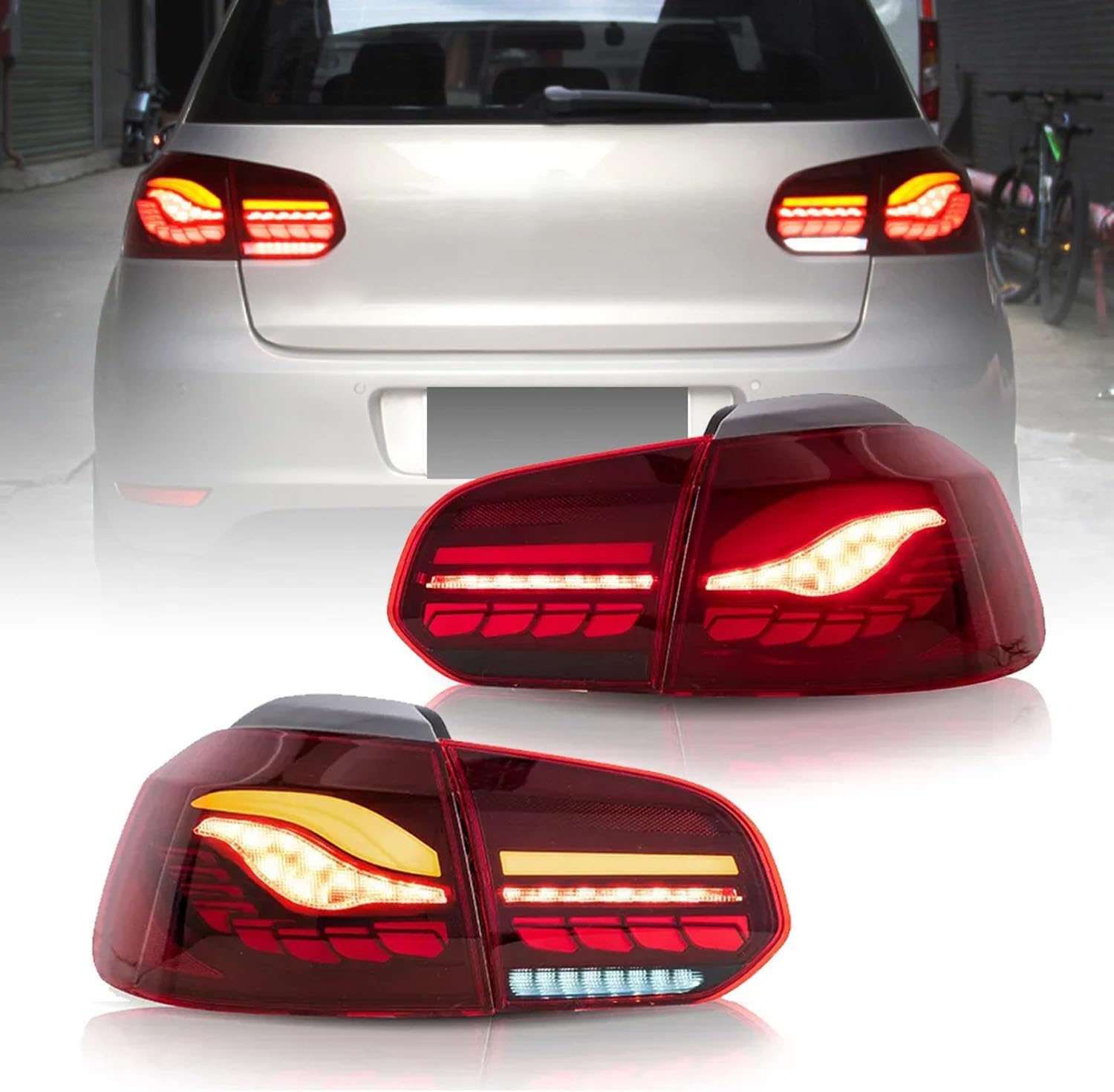 Car Rear Tail Light For VW Golf 6 Dragon Scale MK6 Golf R20 GTD 2008-2014