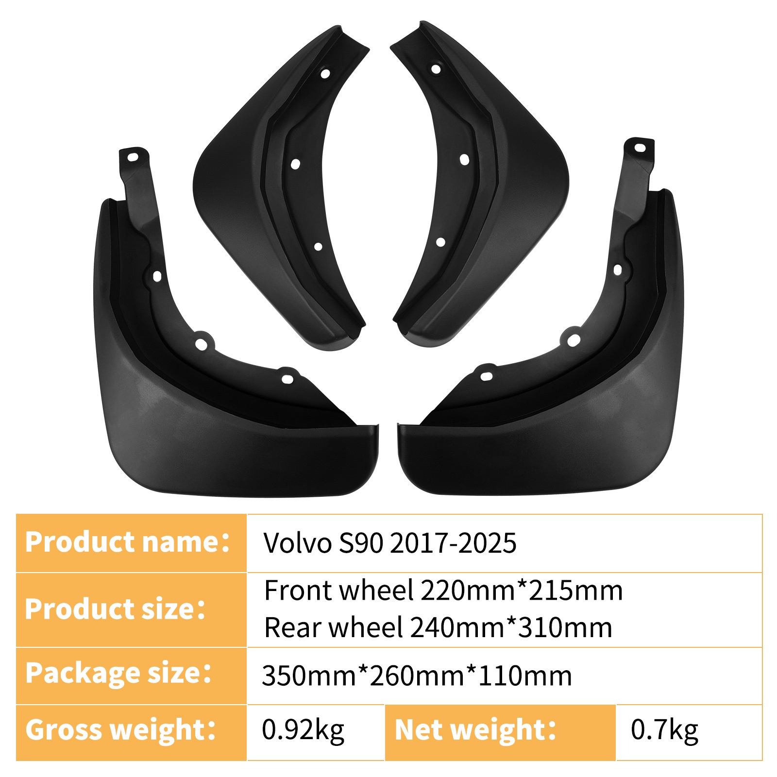 Mudguards for Volvo S90 2017-2025