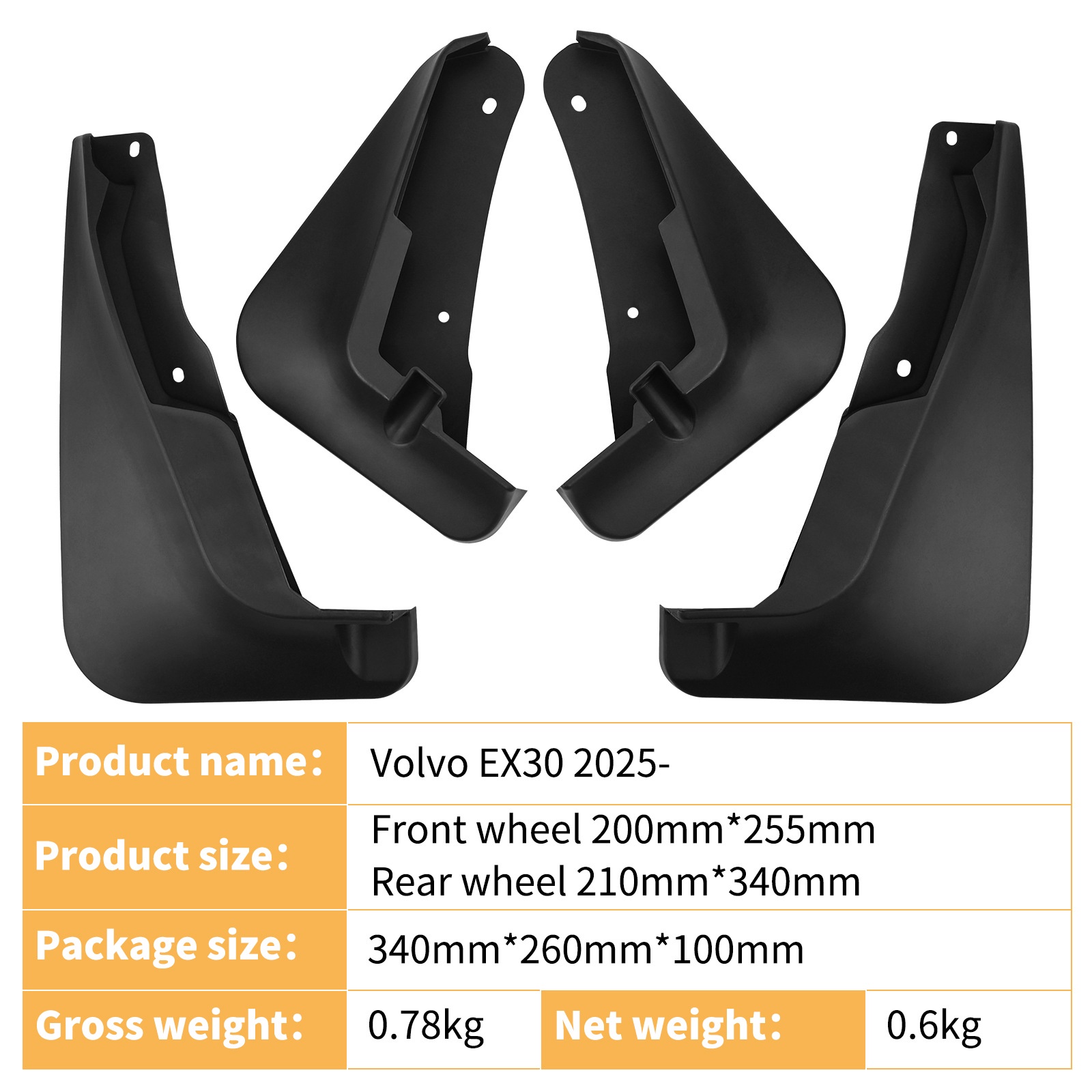 Mudguards for Volvo EX30 2025