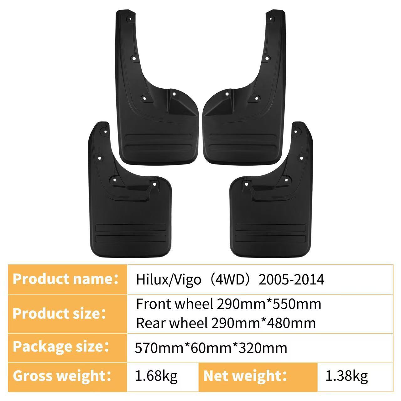 Mudguards for Toyota Hilux Vigo 4WD 2005-2014