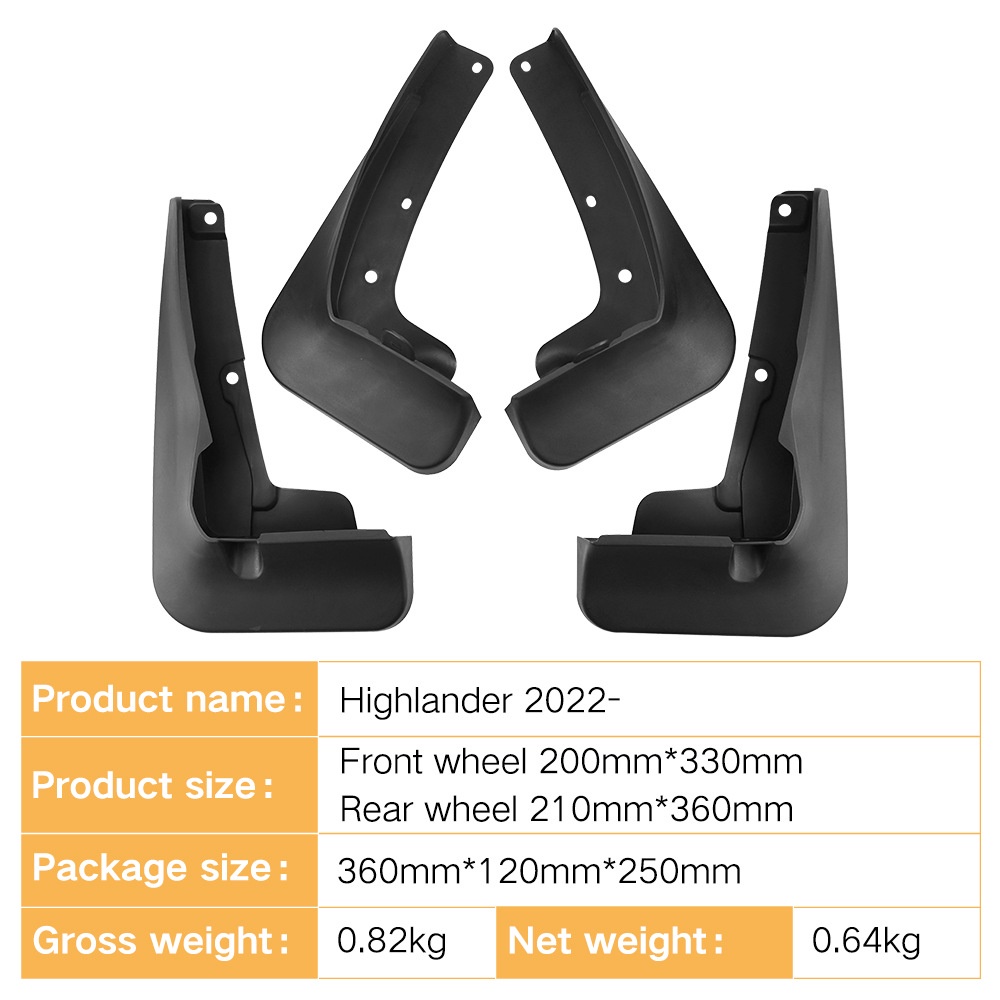 Mudguards for Toyota Highlander 2022-2025