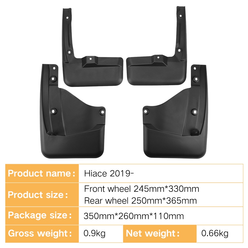 Mudguards for Toyota Hiace 2019-2025
