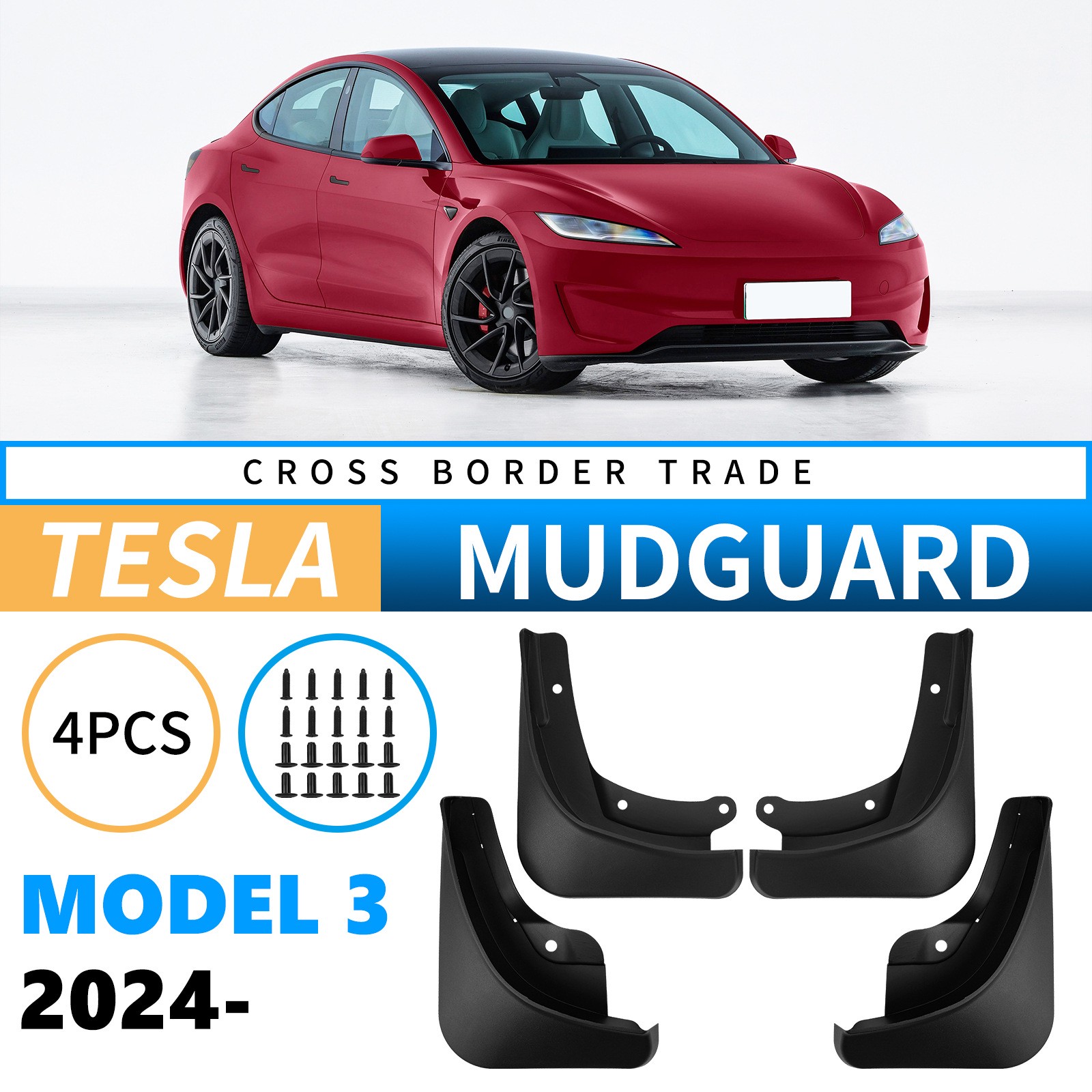 Mudguards for Tesla Model 3 Renewal in 2024-2025