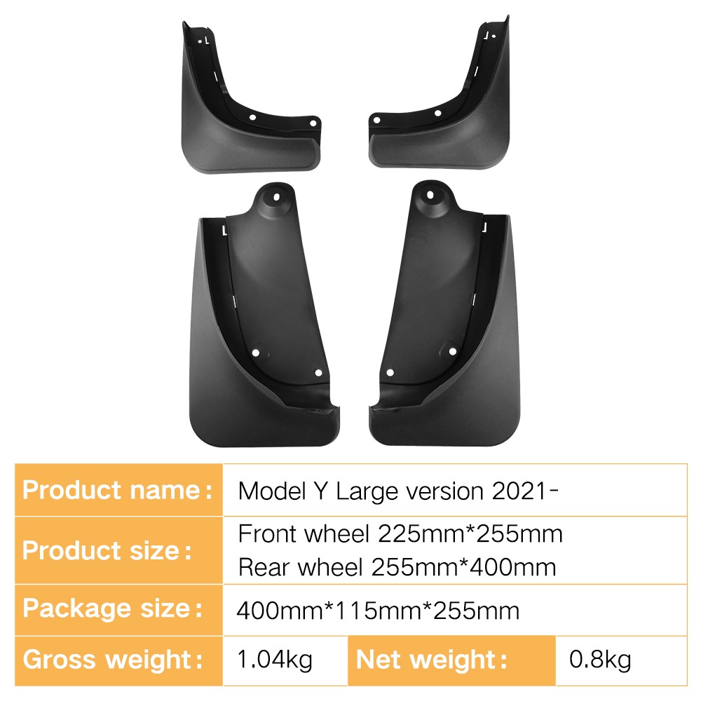 Mudguards for Tesla Model Y 2020-2024 (Large Version)