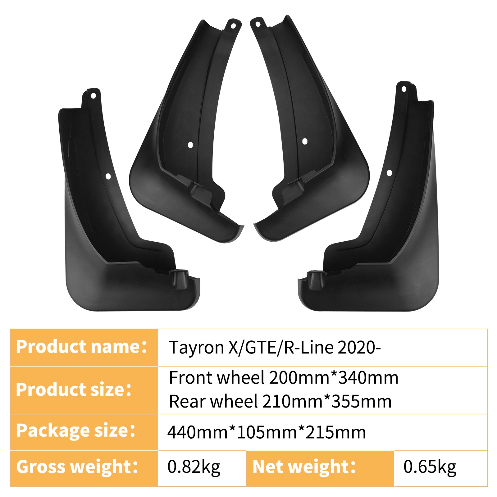 Mudguards for Volkswagen Tayron X GTE R-Line 2020-2025