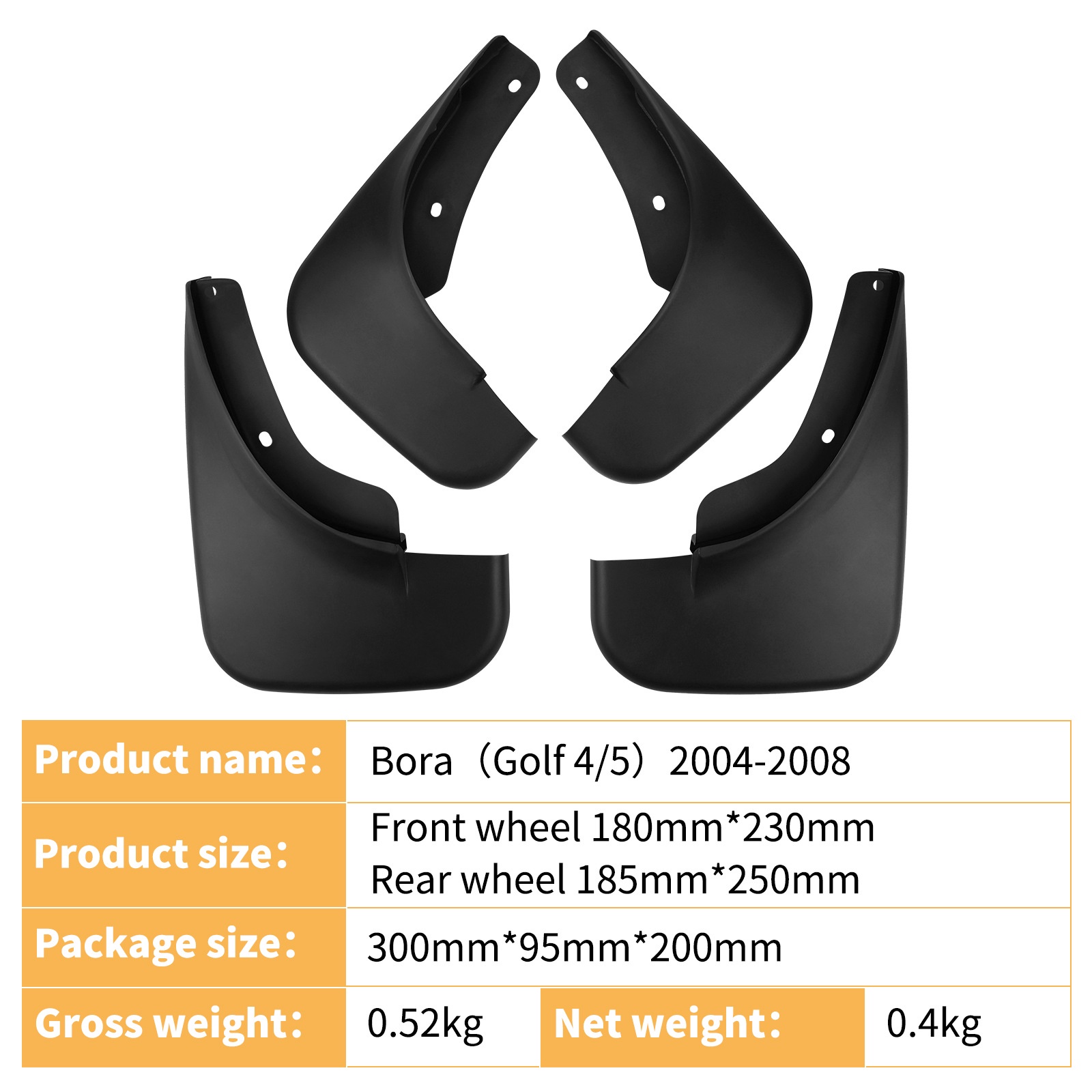 Mudguards for Volkswagen Bora 2004-2008 Golf 4 5