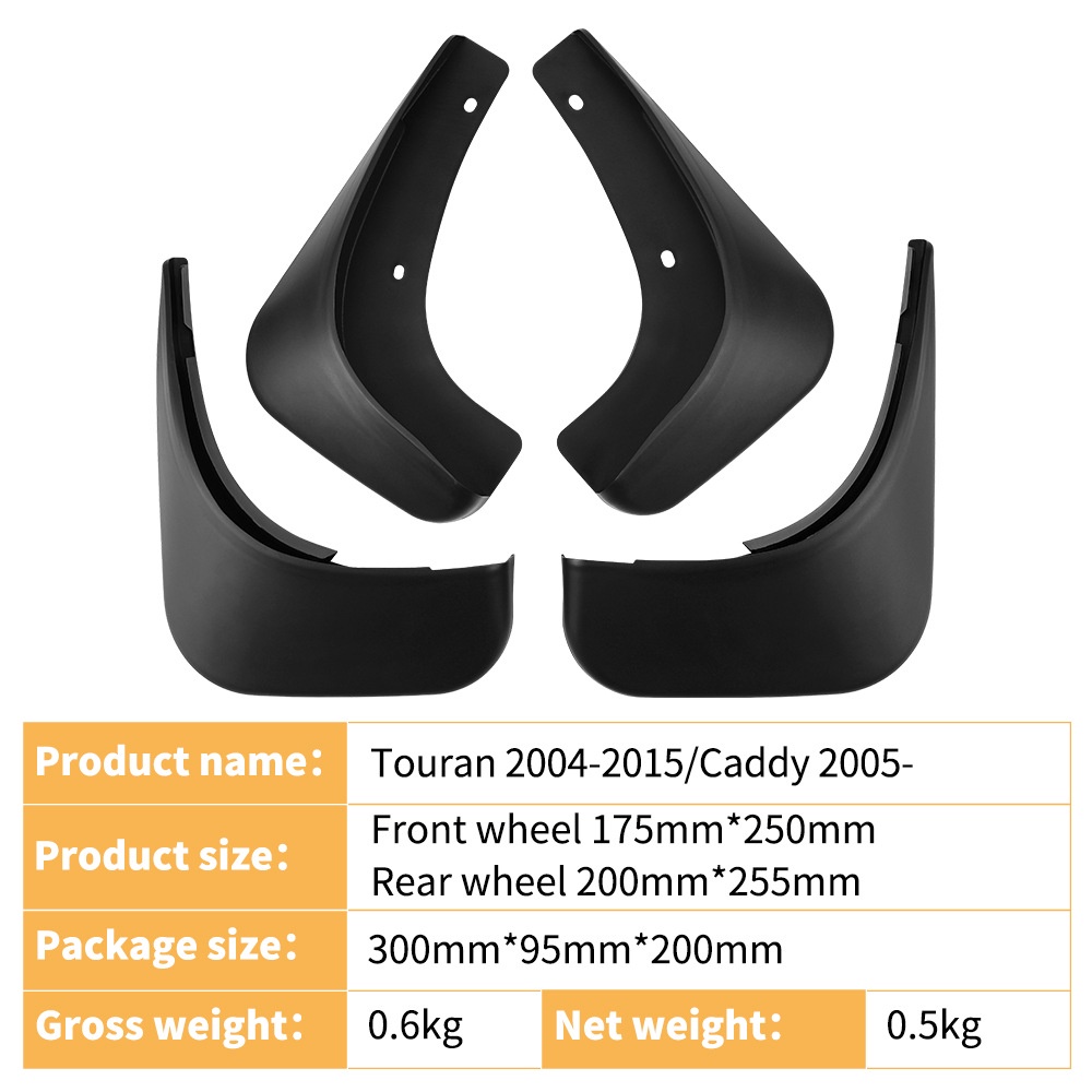 Mudguards for Volkswagen Touran 2004-2015, Caddy 2005