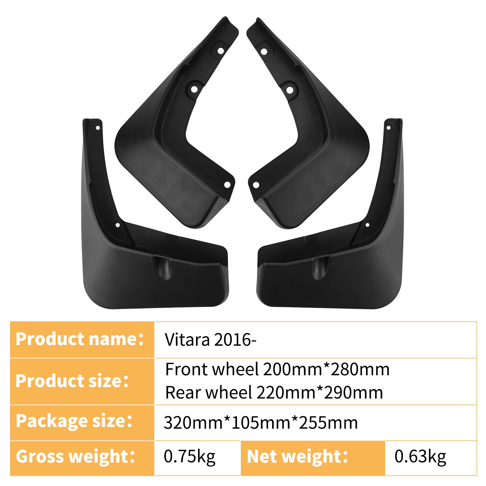 Mudguards for Suzuki Vitara 2016-2025