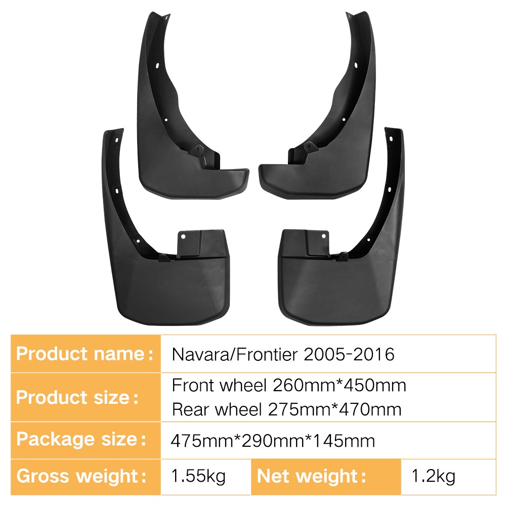 Mudguards for Nissan Navarre Frontier 2005-2016