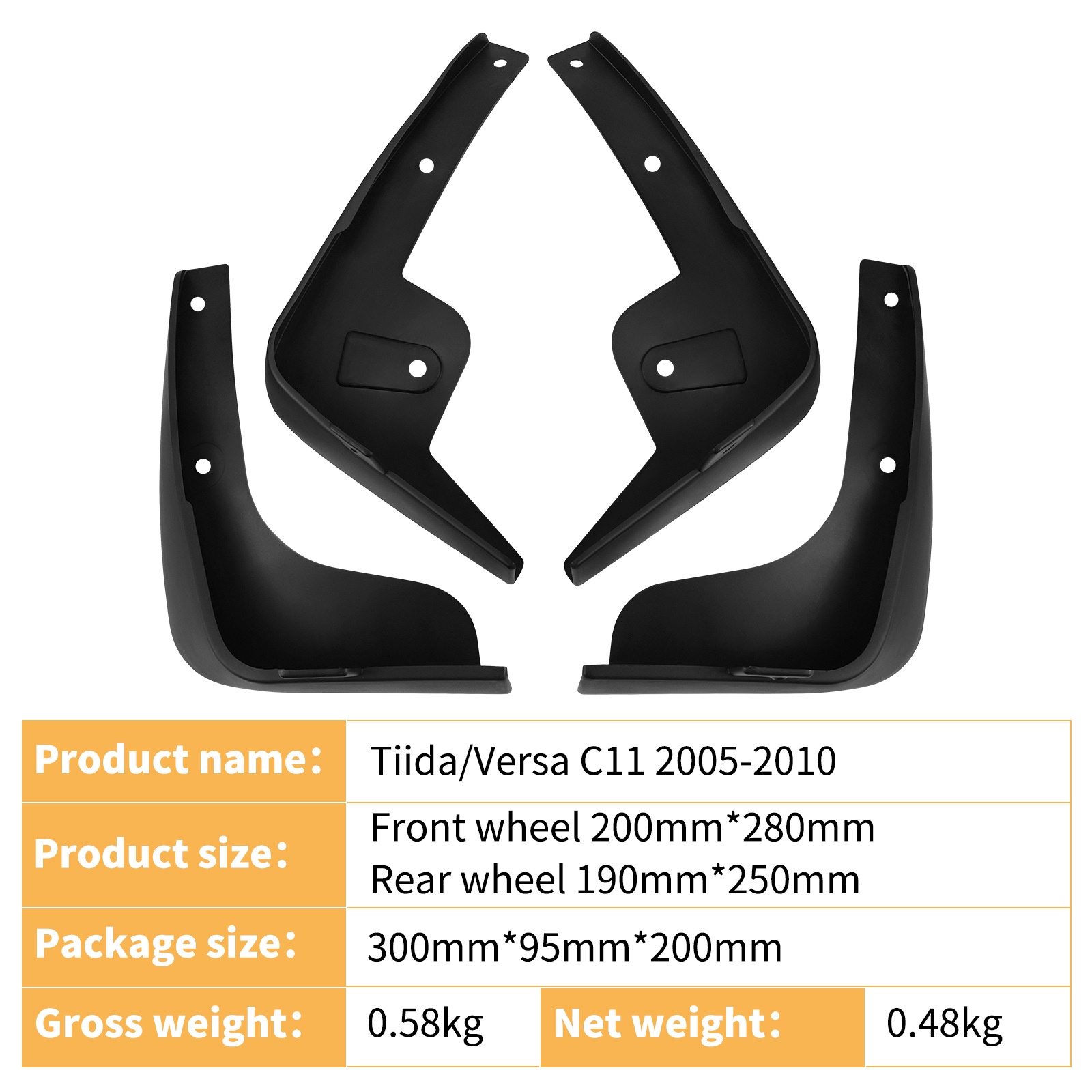 Mudguards for Nissan Tiida Versa C11 2005-2010