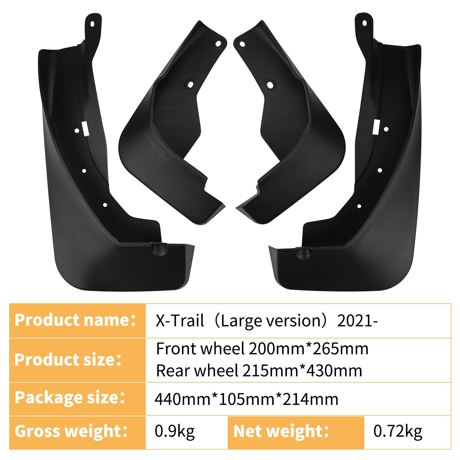 Mudguards for Nissan X-Trail 2021-2025 Rogue
