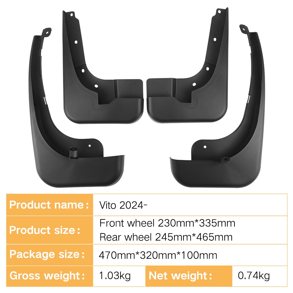 Mudguards for Mercedes Benz Vito 2024