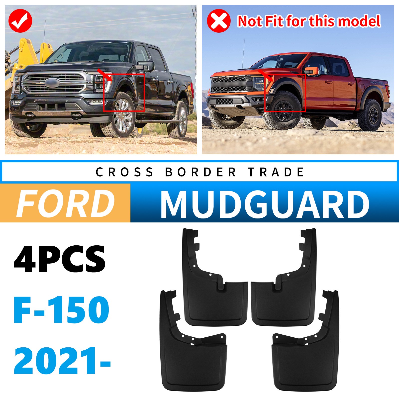Mudguards for Ford F-150 Raptor 2021-2025