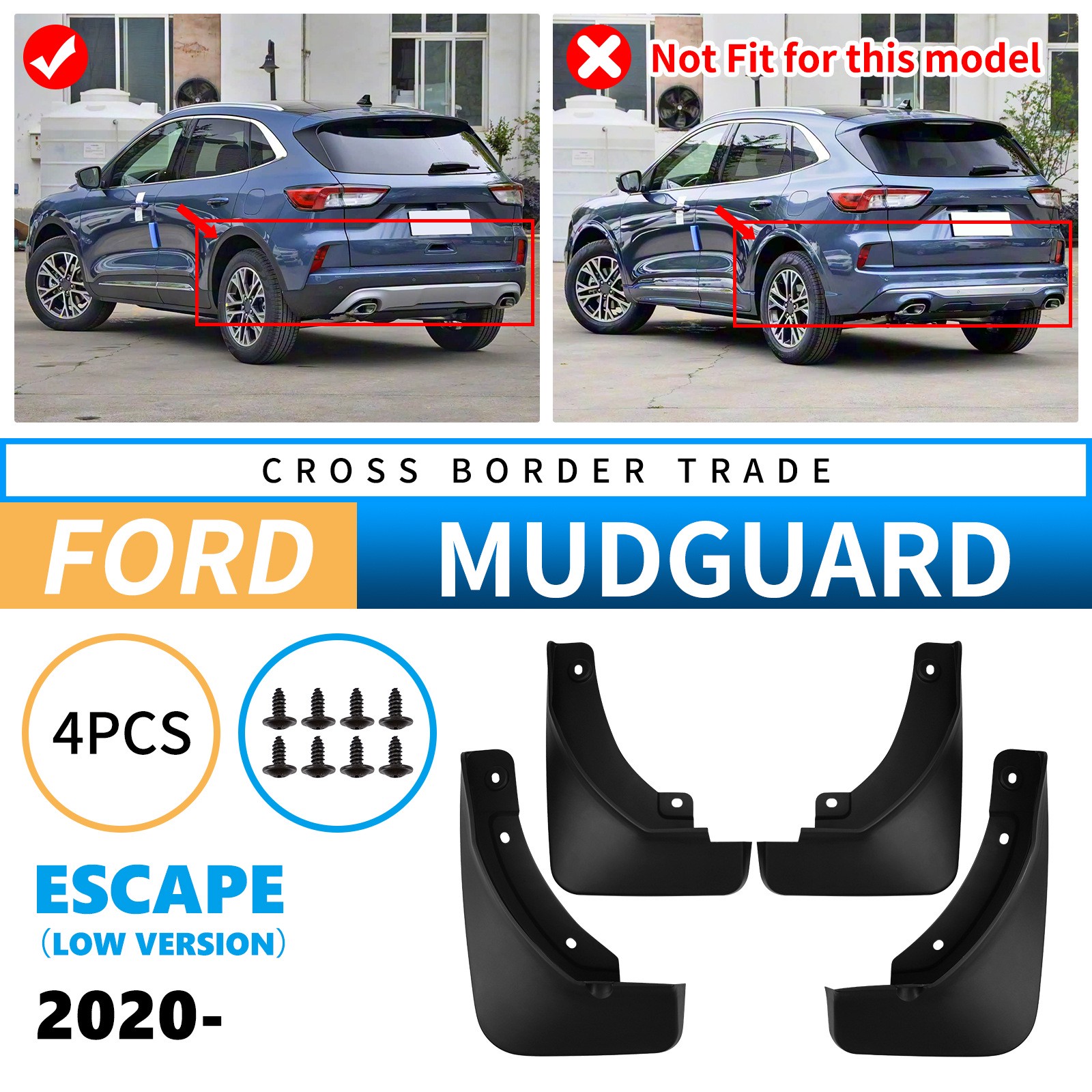 Mudguards for Ford Escape 2020-2025 Low-Spec Model