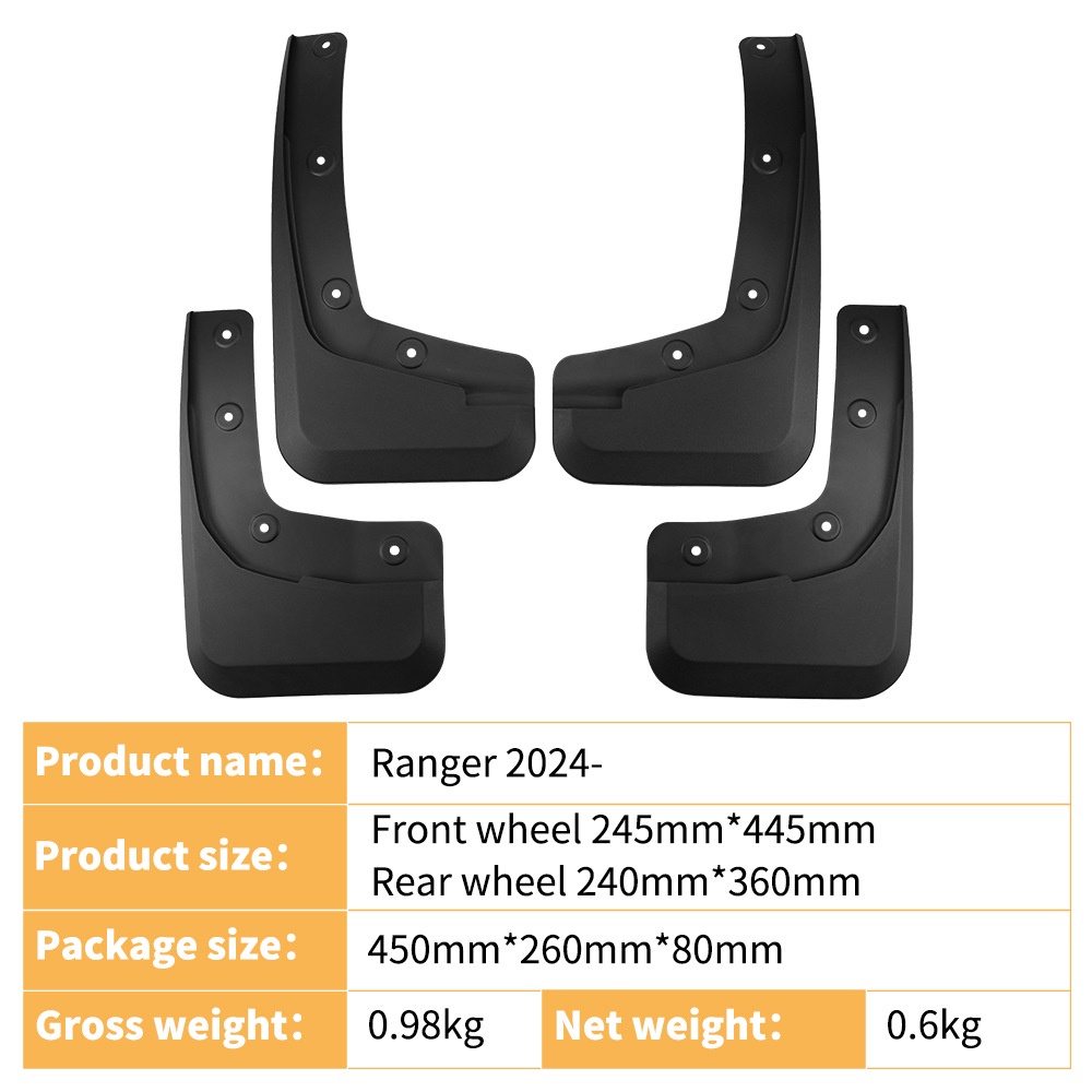 Mudguards for Ford Ranger 2024 (US Version)