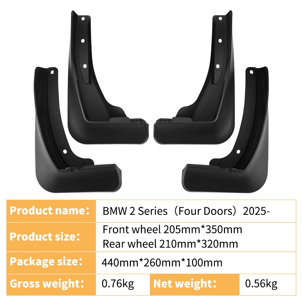 Mudguards for BMW 2 Series 4-Door Version 2025