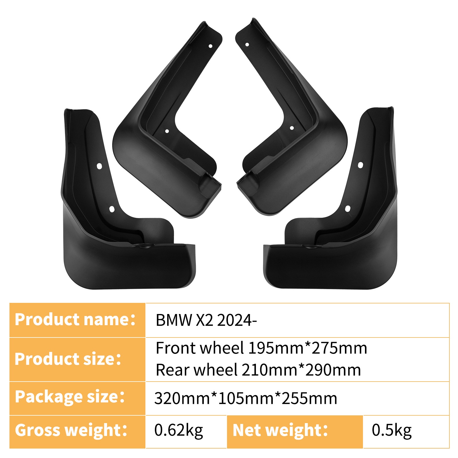 Mudguards for BMW X2 2024-2025