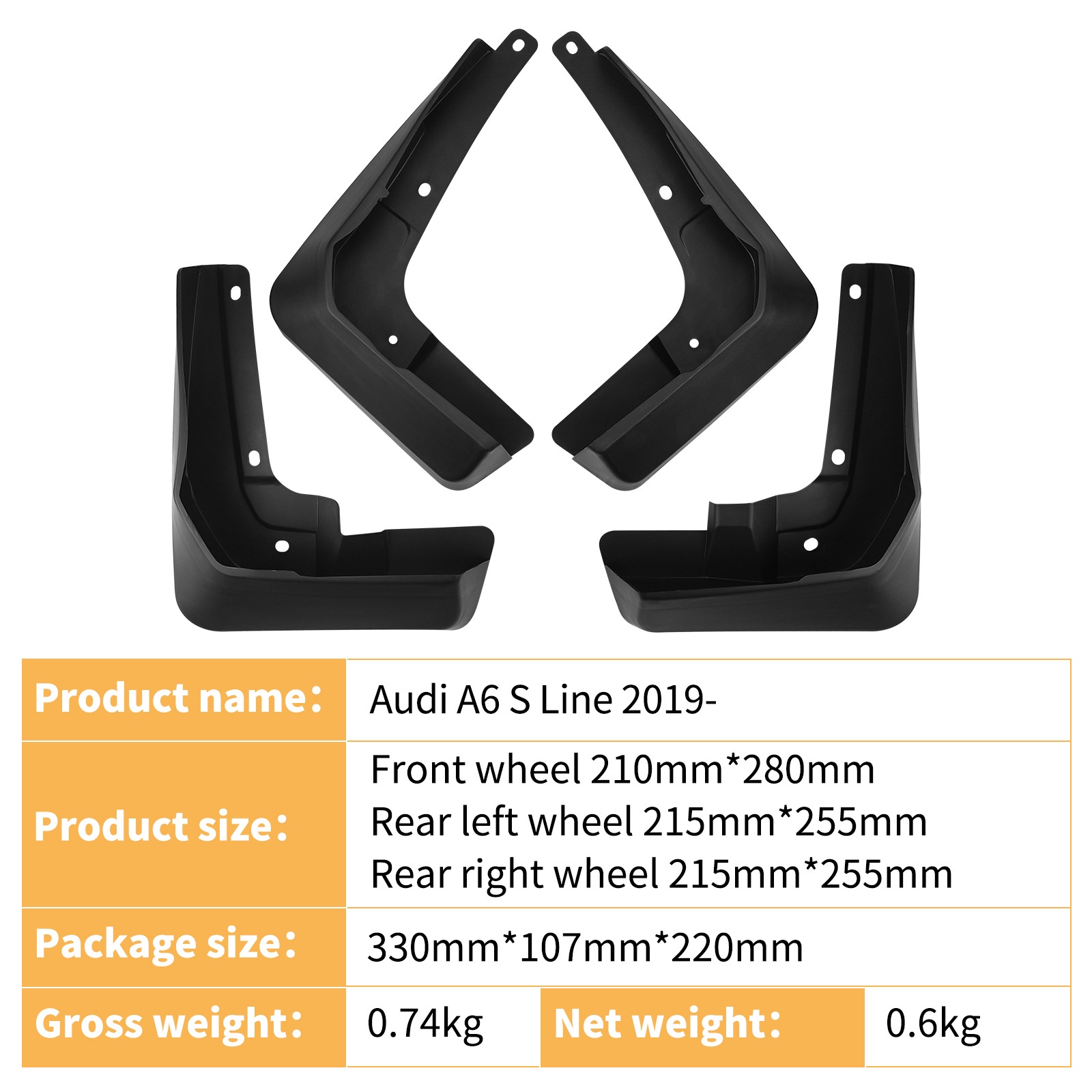 Mudguards for Audi A6 S Line 2019-2025 Sport Edition