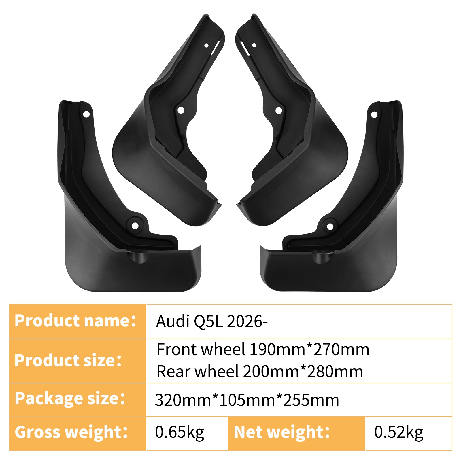 Mudguards for Audi Q5L 2026