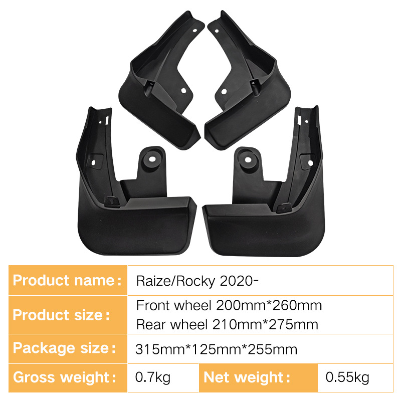 Mudguards for Toyota Raize Rocky 2020-2021
