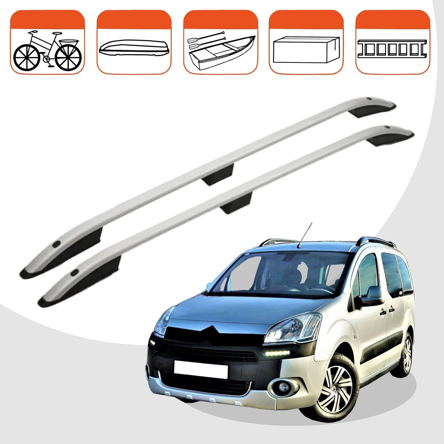 Car roof rack rails for Citroen Berlingo 2 2008-2018
