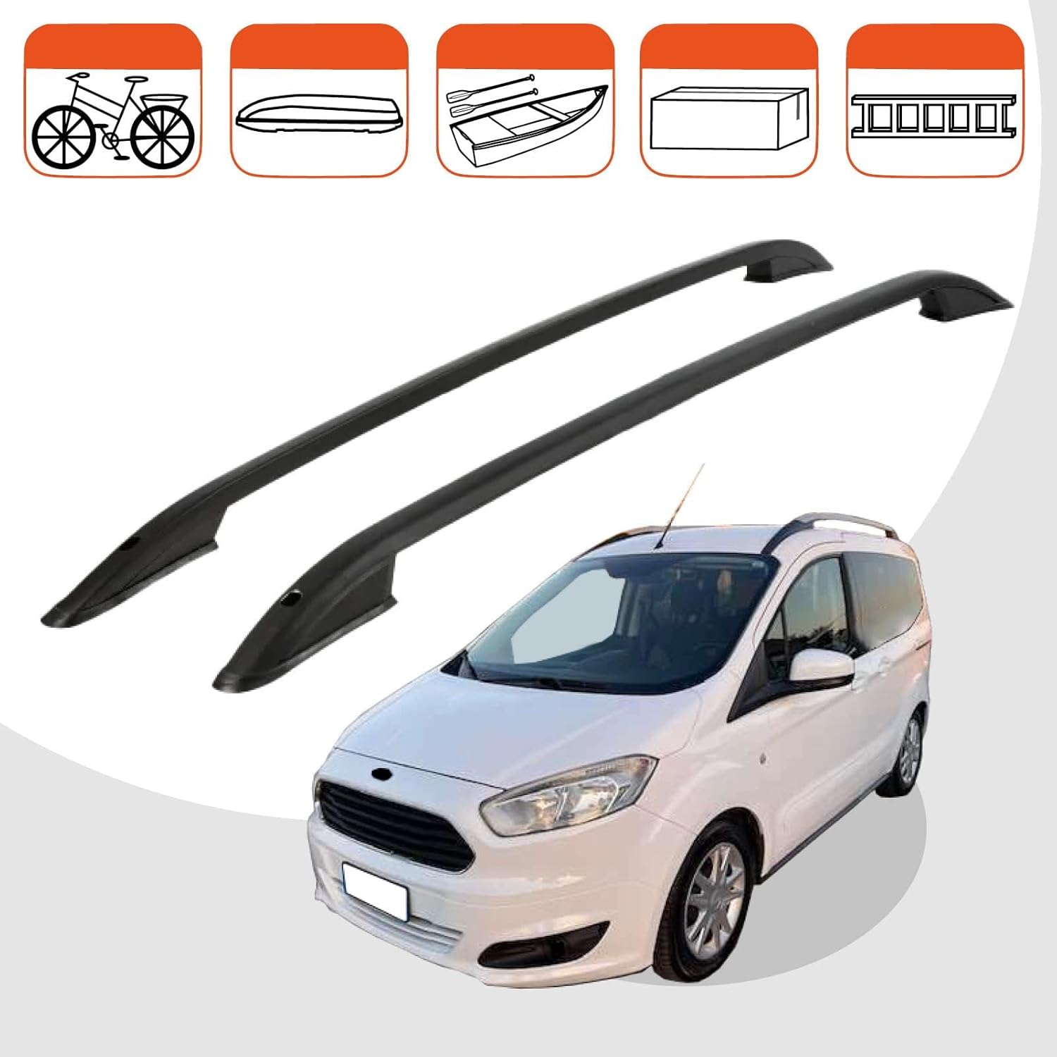 Car roof rack rails for Ford Tourneo Courier 2014+