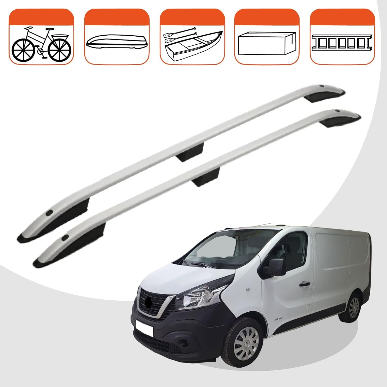 Car roof rack rails for Nissan NV300 L2 2015+
