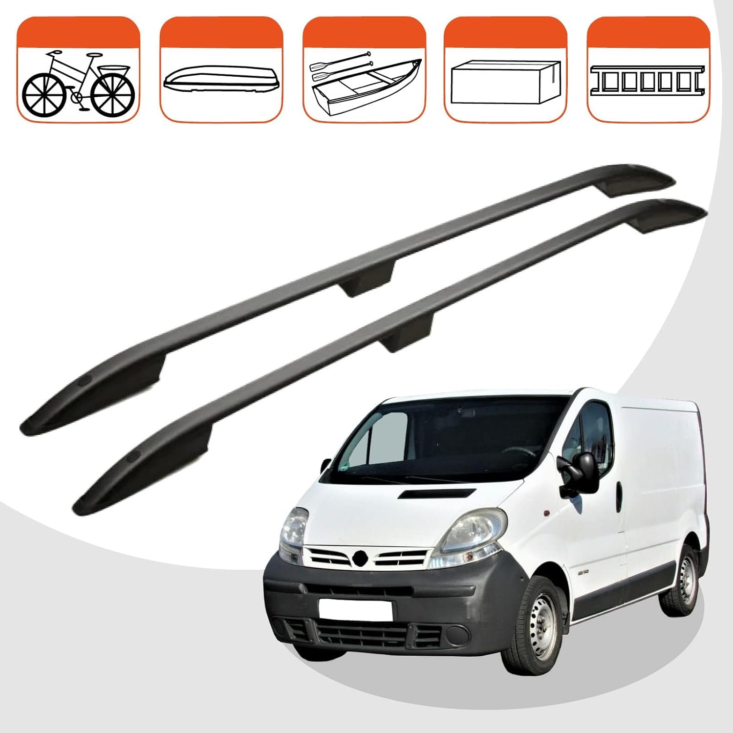 Car roof rack rails for Nissan Primastar L1 2001-2015