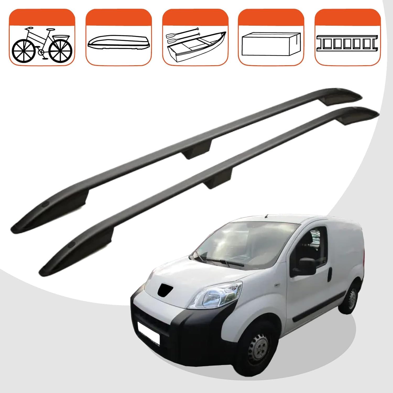 Car roof rack rails for Peugeot Bipper 2008+