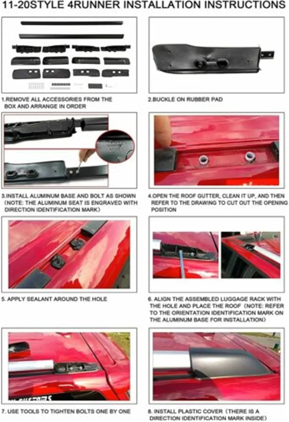 Car roof rack rails for Toyota 4 Runner 2005-2022