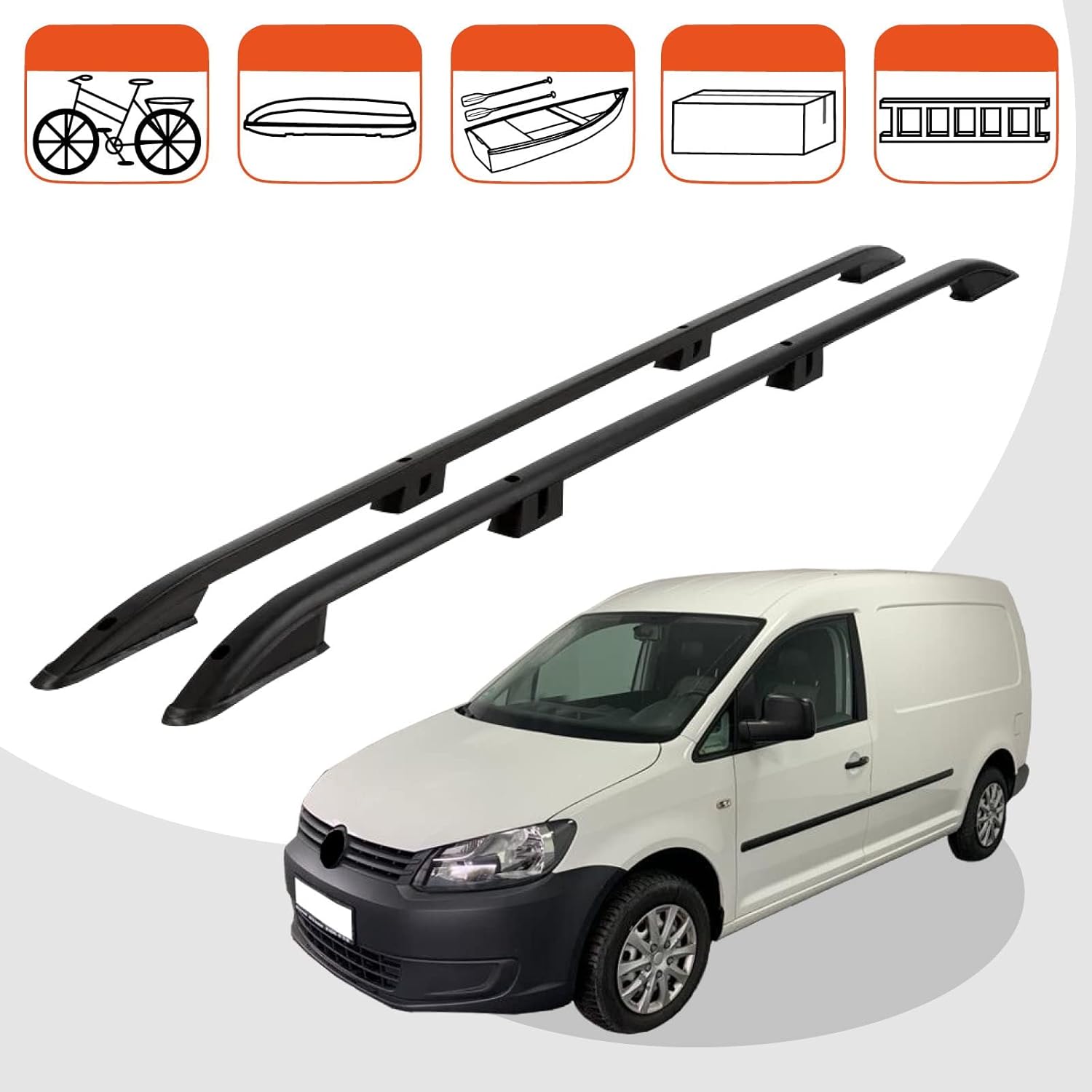 Car roof rack rails for VW Caddy 3 Maxi 2010-2020