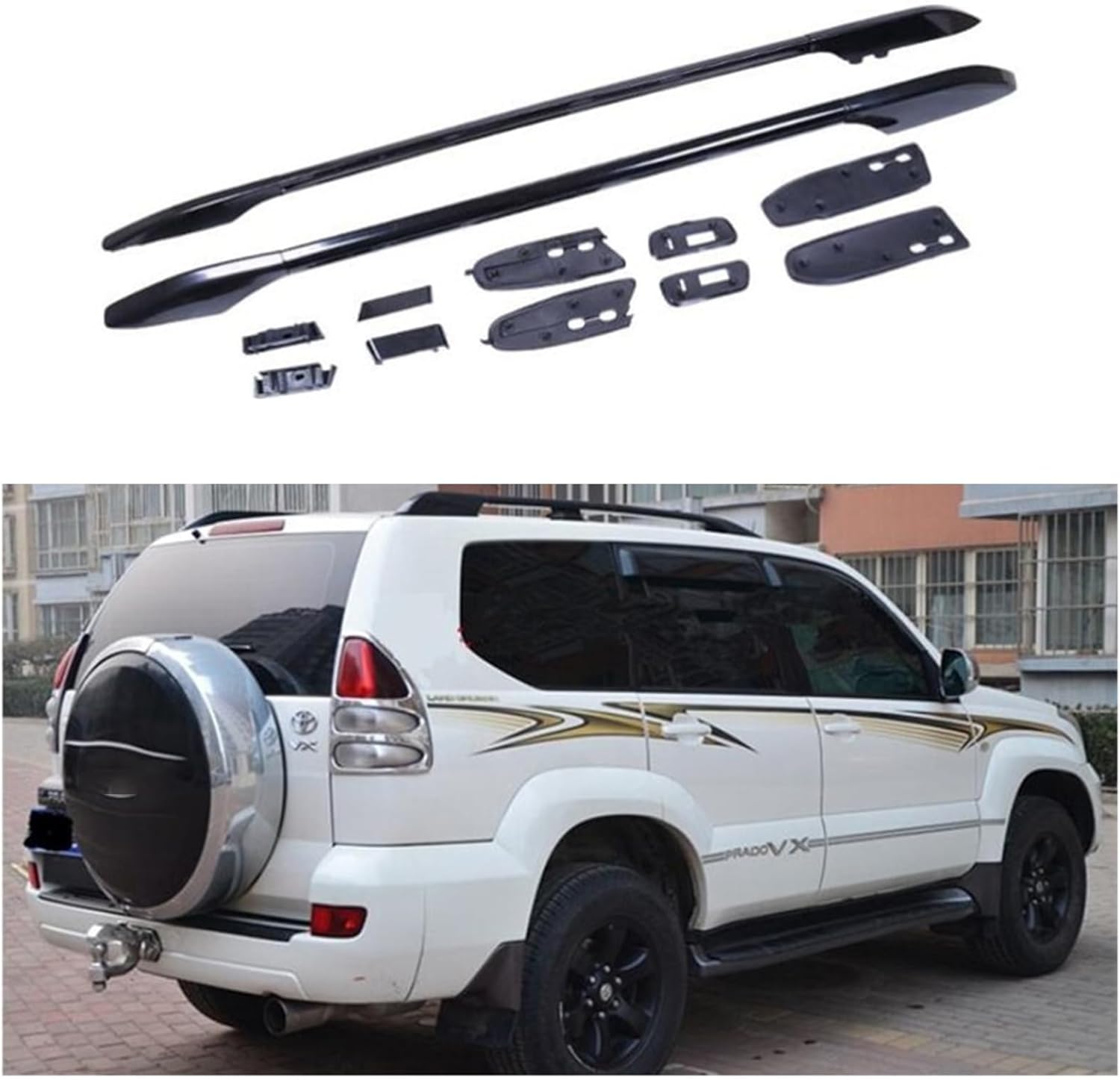 Car roof rack rails for TOYOTA LAND CRUISER PRADO 120 2003-2009)