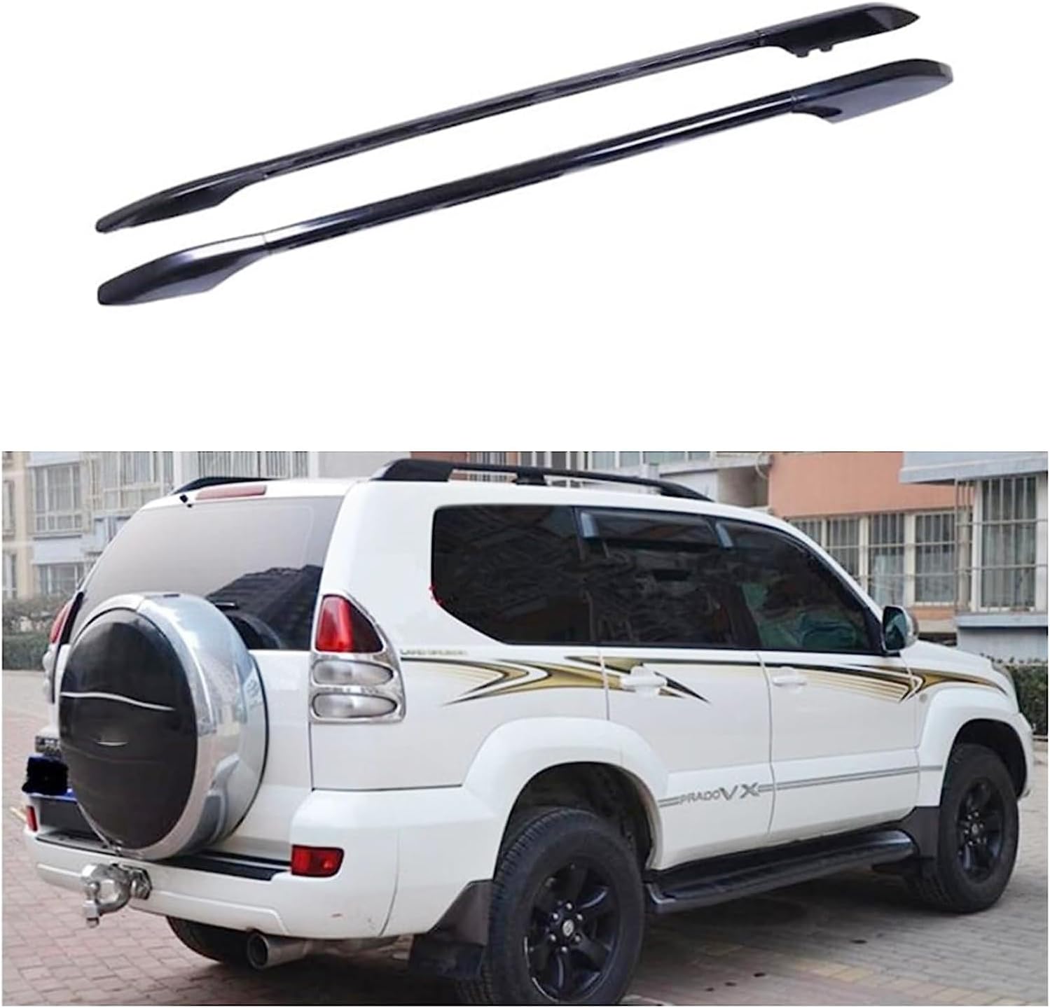 Car roof rack rails for TOYOTA LAND CRUISER PRADO 120 2003-2009)