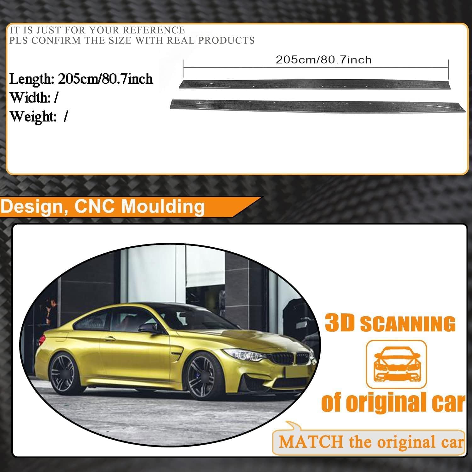 Car Side Skirt for BMW F82 F83 M4 Coupe 2014 2015 2016 2017 2018 2019