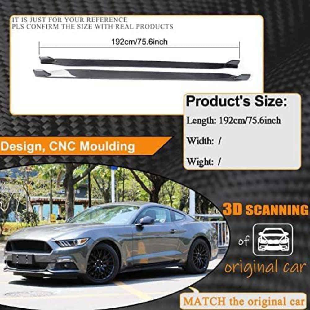 Car Side Skirt for Ford Mustang GT Coupe Convertible 2015-2019