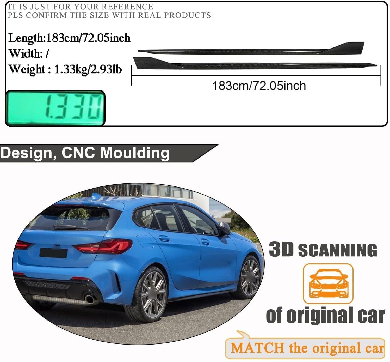 Car Side Skirt for BMW 1 Series F40 M-TECH 118i 4-Door 2020-2021