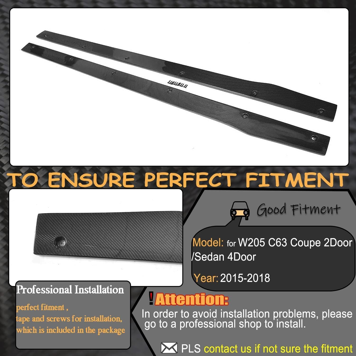 Car Side Skirt for Mercedes Benz C Class C205 Base Sport C63 AMG Coupe 15-17