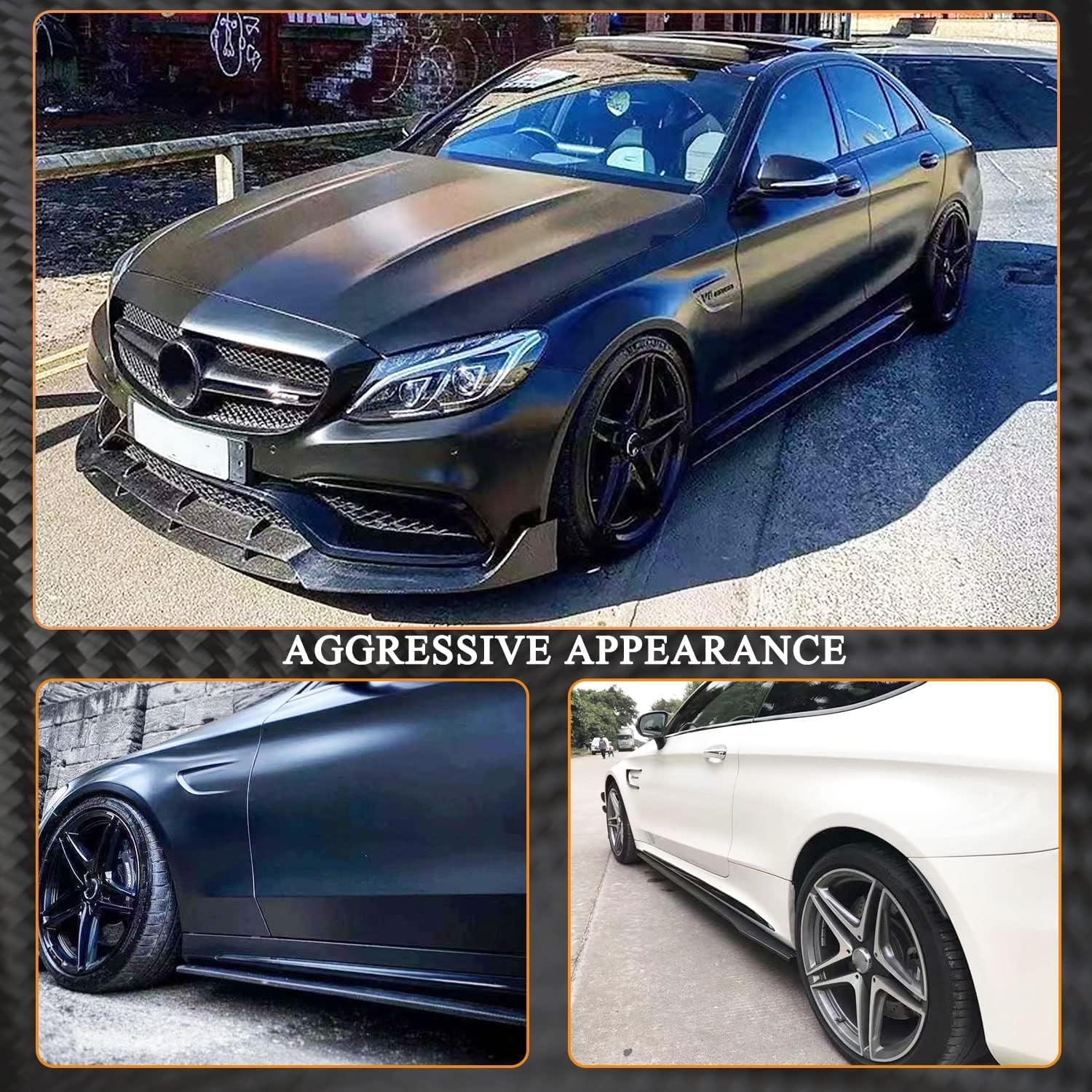 Car Side Skirt for Mercedes Benz C Class C205 Base Sport C63 AMG Coupe 15-17