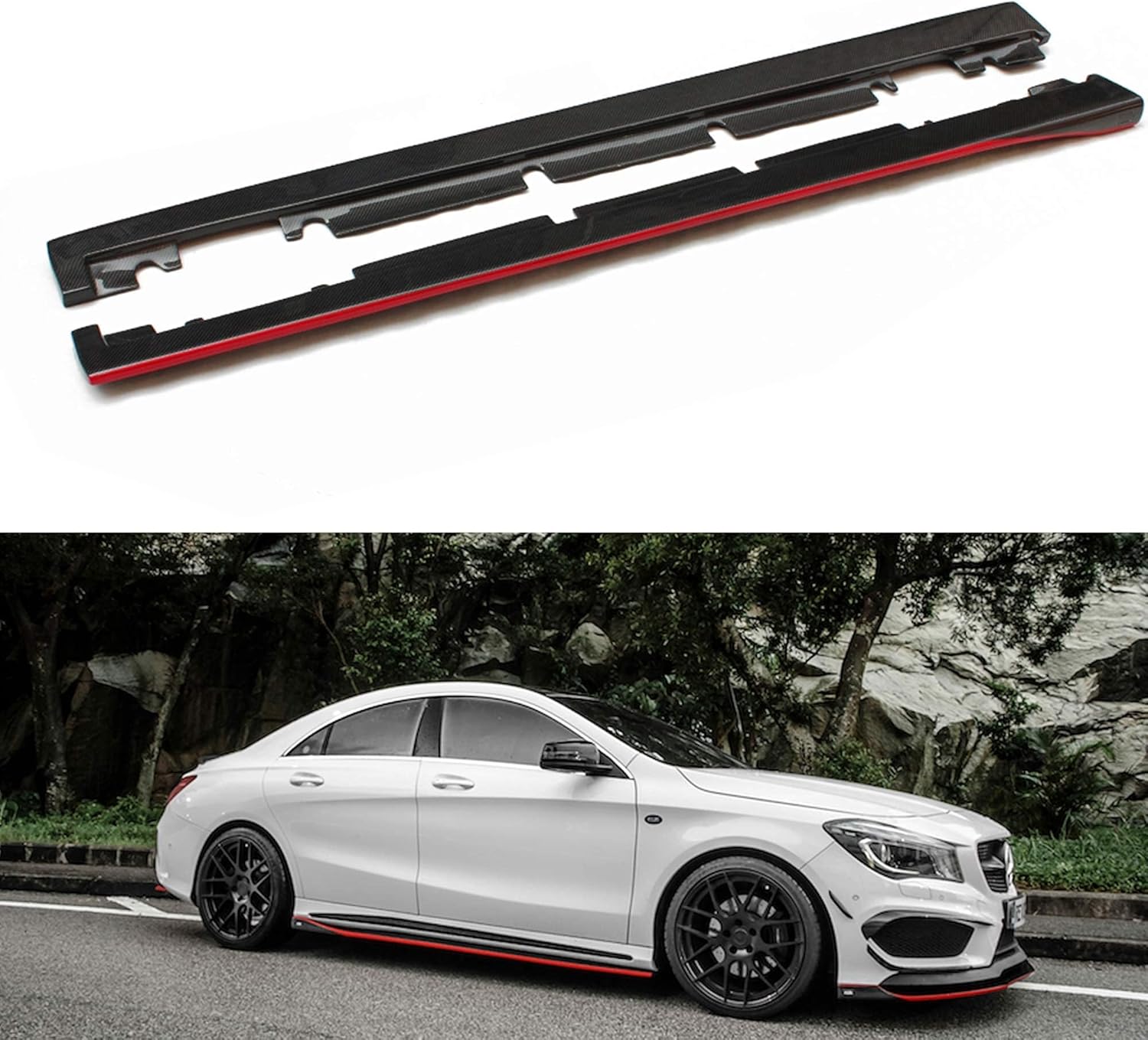 Car Side Skirt for Mercedes-Benz A Klasse W176 A250 A45 CLA W117 AMG 2013