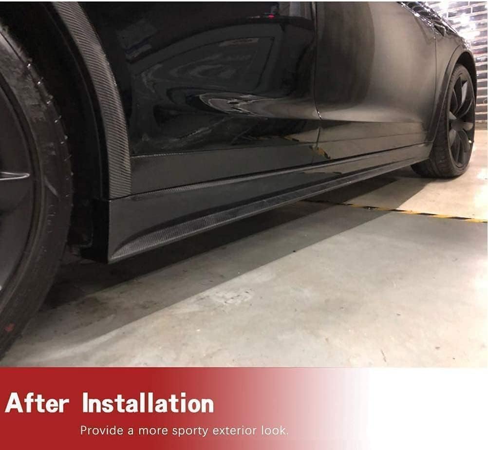 Car Side Skirt for Tesla Model X 75D 90D P90D 100D P100D SUV 2016-2019