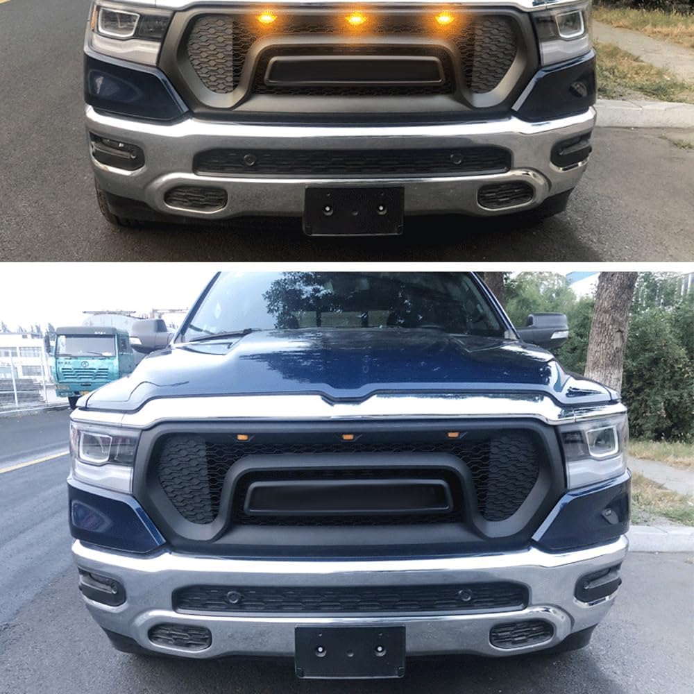 Car Upper Bumper Hood Mesh Grid for Dodge RAM1500 2019-2022
