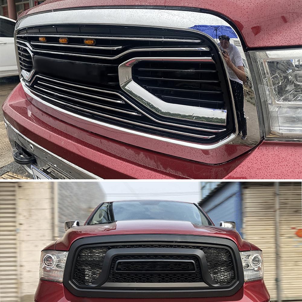 Car Upper Bumper Hood Mesh Grid for Dodge RAM1500 2014-2018